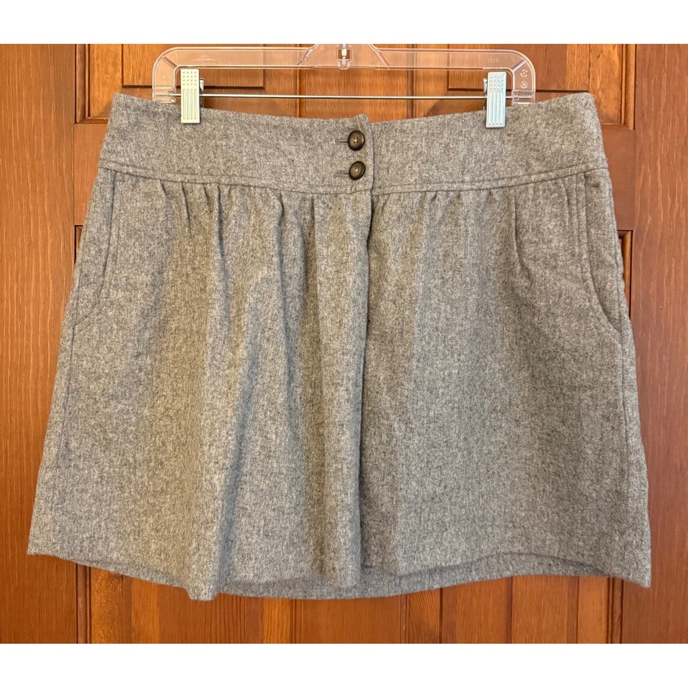 GAP Wool-Blend Mini Skirt Womens Size 12 Gray Pockets Business Casual Holiday